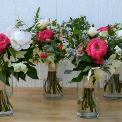 bouquets in vases