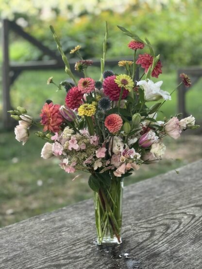 Seasonal Vase Arrangement-Extra Large Tall Glass Rectangle